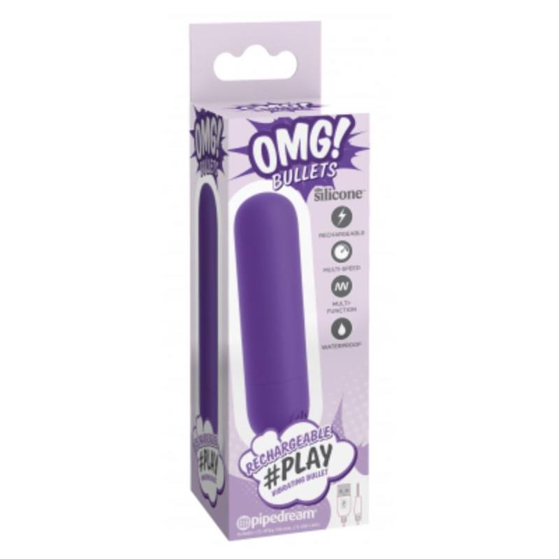 Vibrating Bullet Play Rechargeable USB 10 Functions Purple