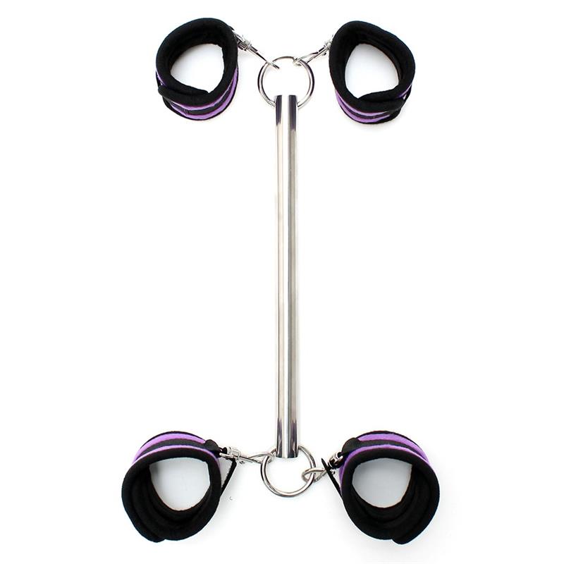 Spreader Bar with Detachable 4 Cuffs Purple