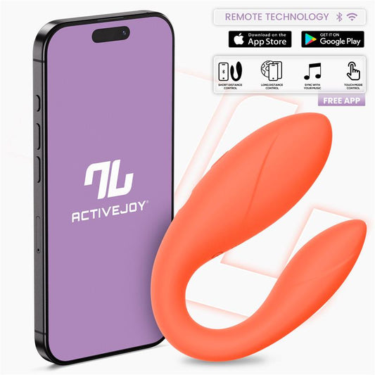 Couple Toy with App Flexible Silicone Salmon