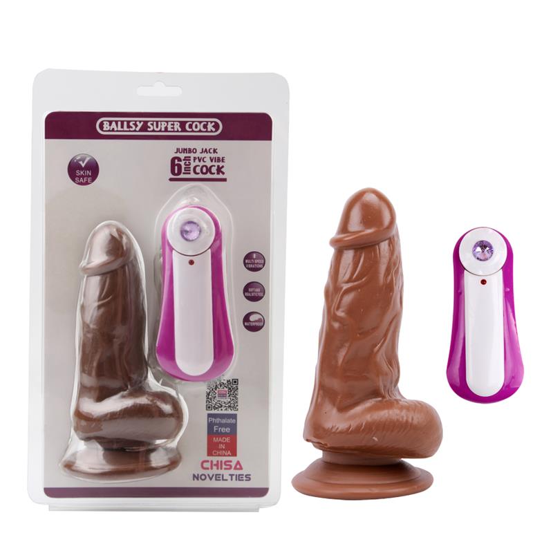 Dildo Jumbo Jack 6 Vibrating Dildo Brown