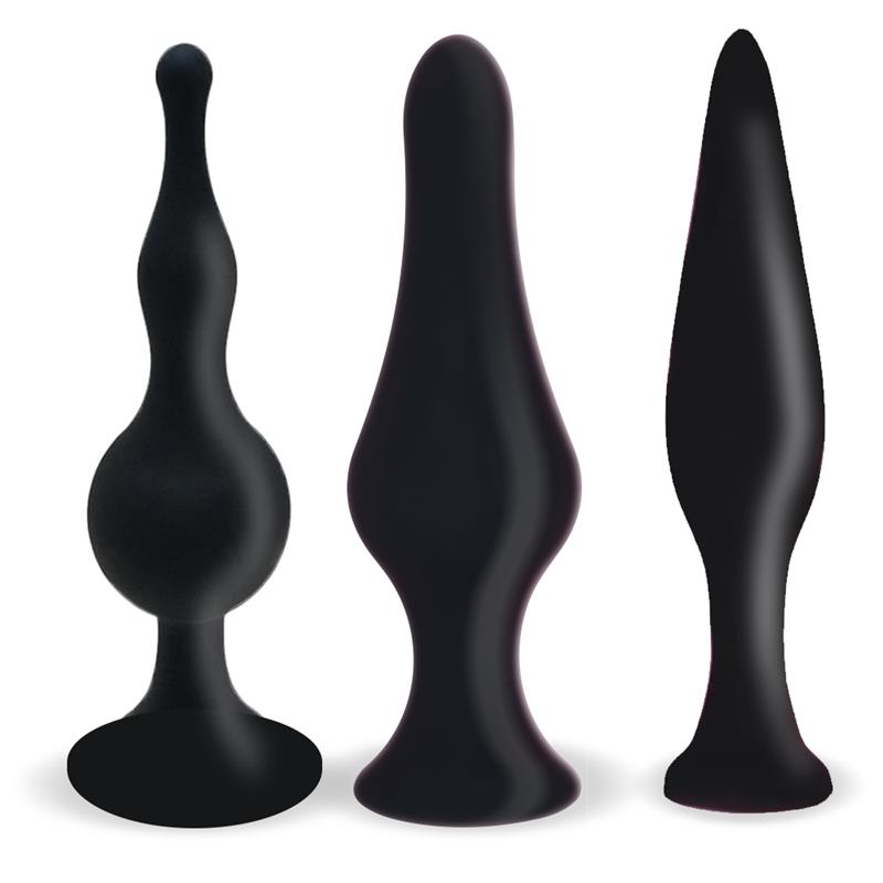 Set of 3 Butt Plugs Black