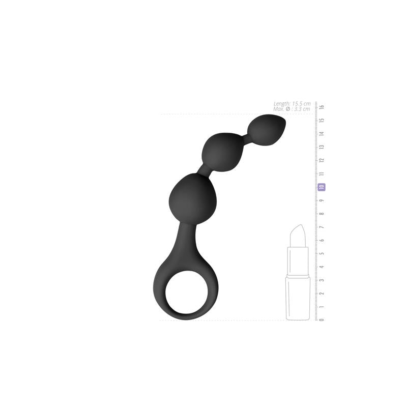 Black Silicone Anal Bead Dildo