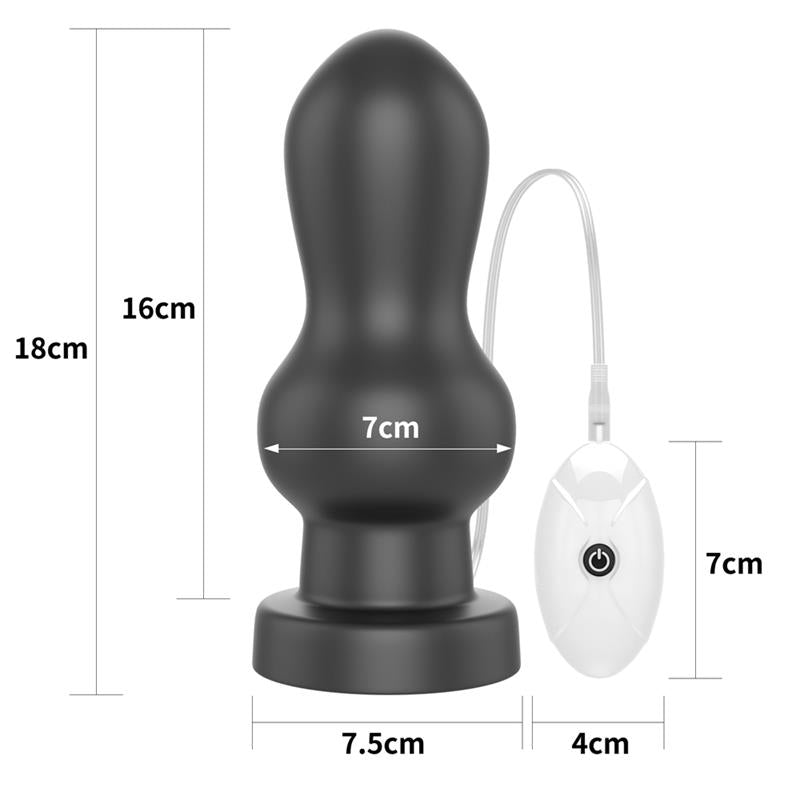 Vibrating Anal Plug King Sized 7 Black