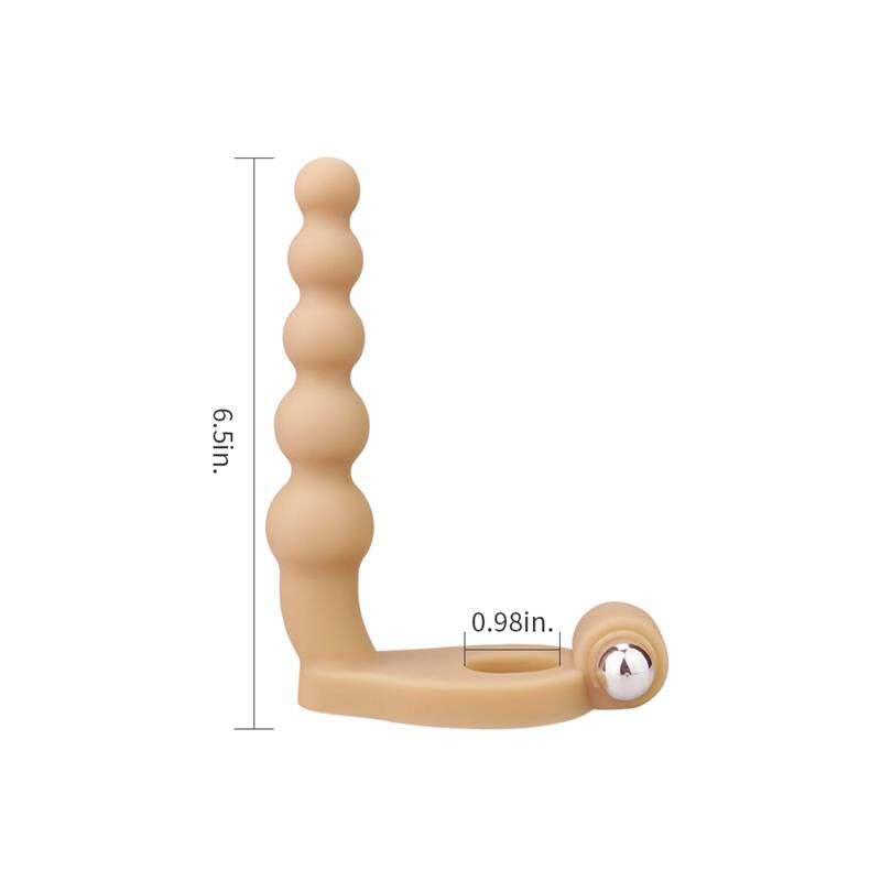 Anal Stimulator The Ultra Soft Bead 65 with Vibration Flesh