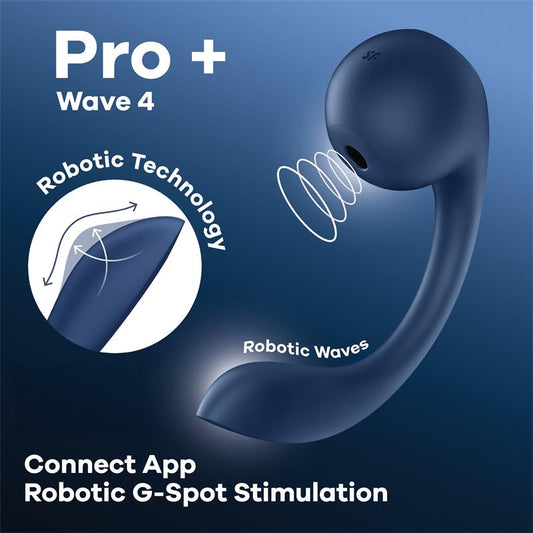 Pro Wave 4 Clit Sucker with Connect App Dark Blue