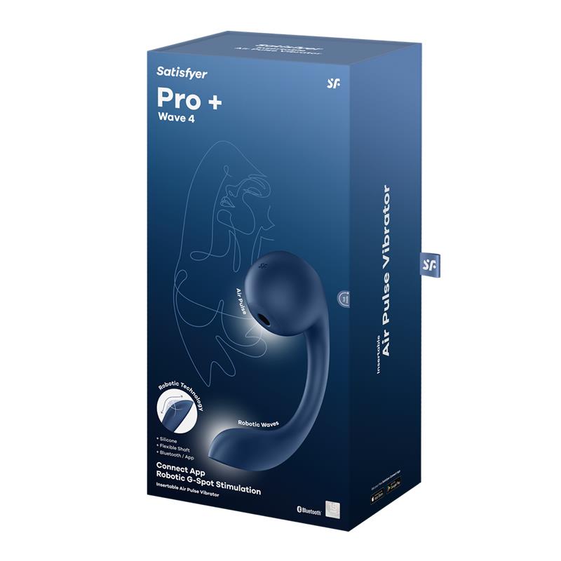 Pro Wave 4 Clit Sucker with Connect App Dark Blue