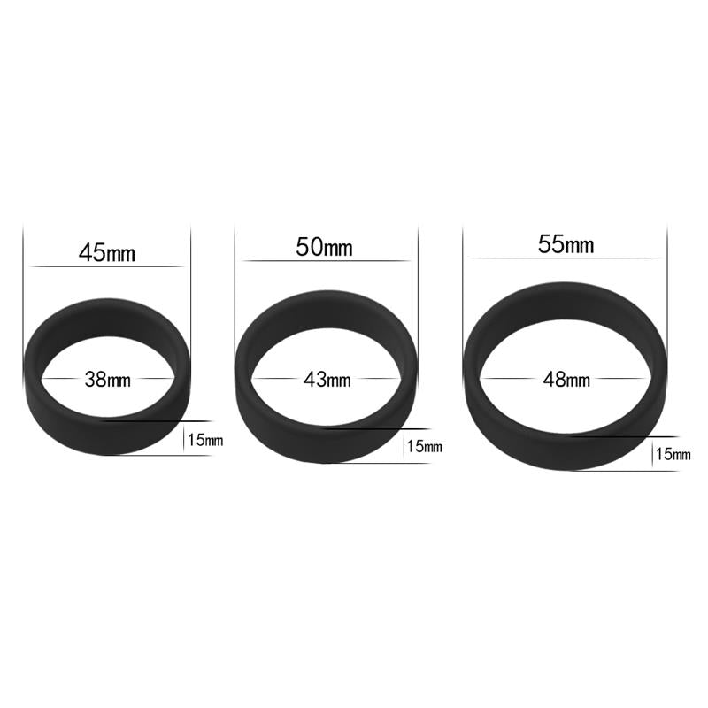 Pack of 3 Penis Ring Power Ring Black