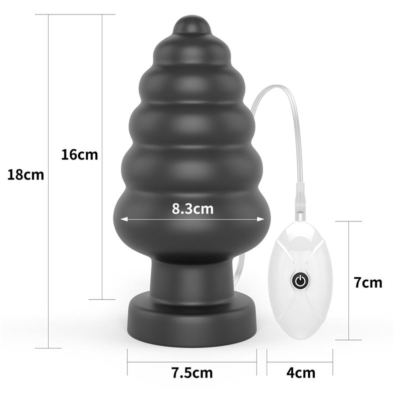 Vibrating Anal Plug King Sized 7 Black