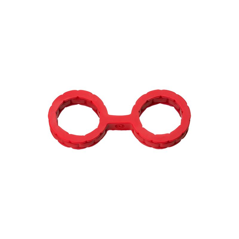 Japanese Handcuffs for Bondage Premium Silicone Size S Red