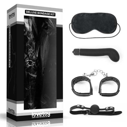 Bondage Kit Deluxe with Vibrator Black