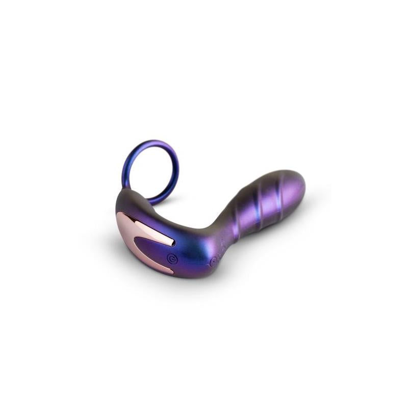 Black Hole Butt Plug with Penis Testicles Ring with Remote Control USB