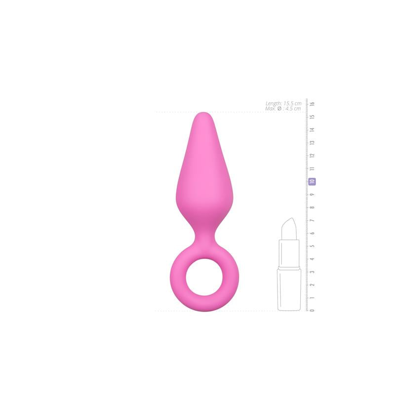 Pink Buttplugs With Pull Ring Large