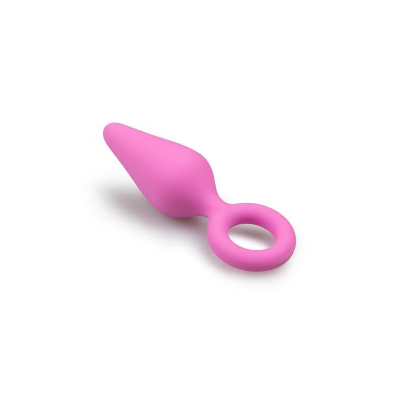 Pink Buttplugs With Pull Ring Small