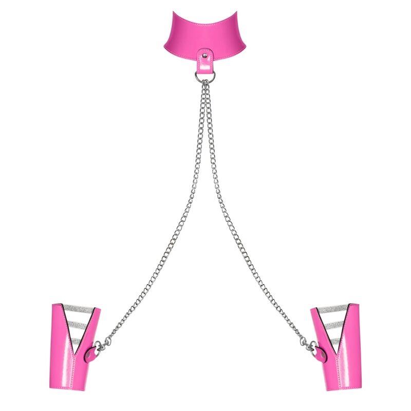 Lollypopy Collar with Wrist Cuffs Wet Pink