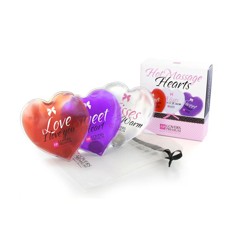 Loverspremium Hot Massage Hearts 3 pcs