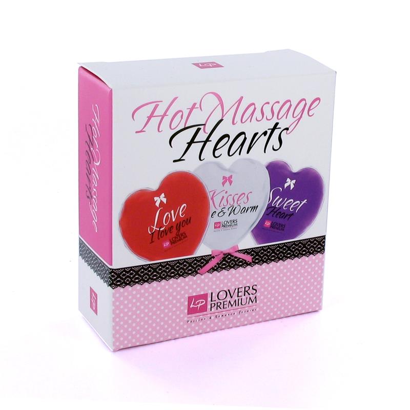 Loverspremium Hot Massage Hearts 3 pcs