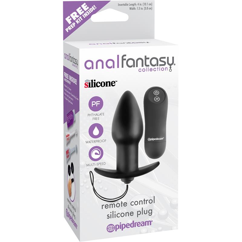 Remote Control Silicone Butt Plug Colour Black