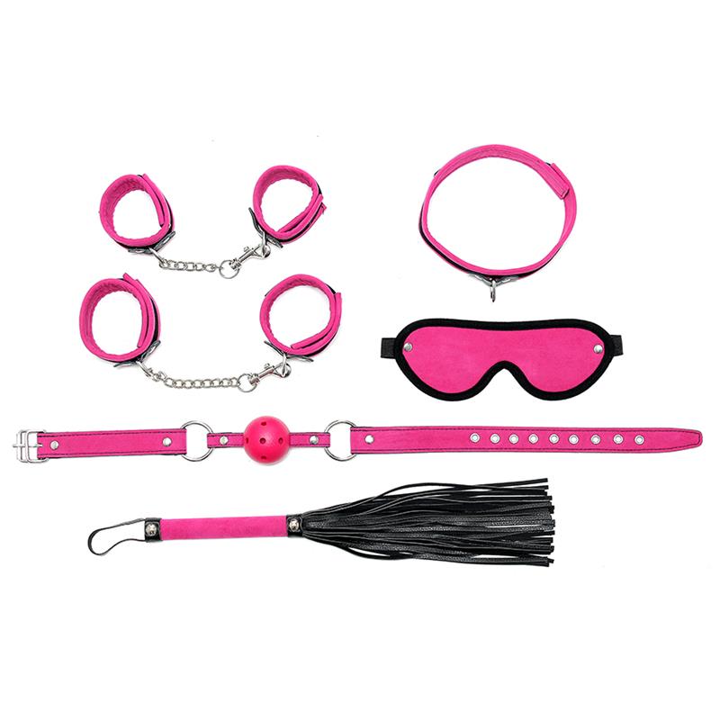 Rimba Bondage Play Complete Restraint Set 6 Pieces Pink