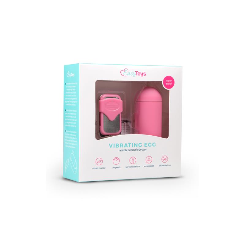 Vibration Egg Remote Control 10 Functions Pink