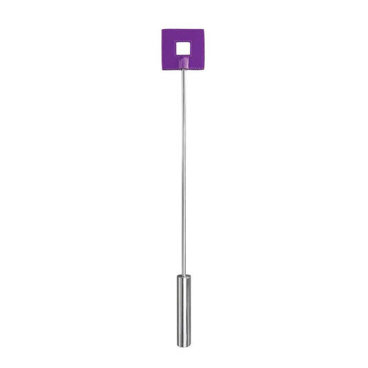 Shots Ouch Whips and Paddles Leather Square Tipped Crop Purple