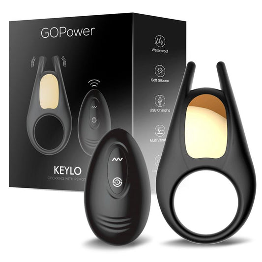 Keylo Penis Ring with Remote Control and Led Lights USB Silicone