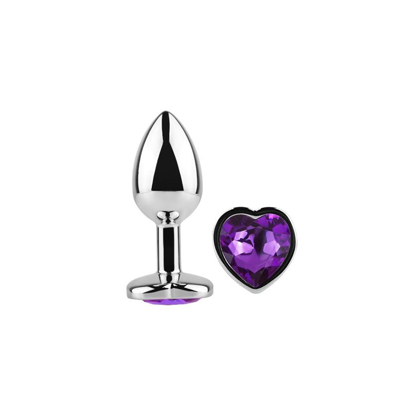 Heart Shaped Butt Plug Purple Lavender Size S