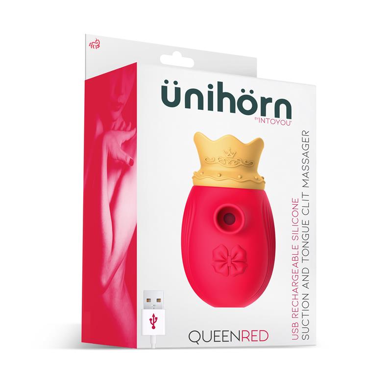 QueenRed Clitoris Sucker with Tongue Massager Red