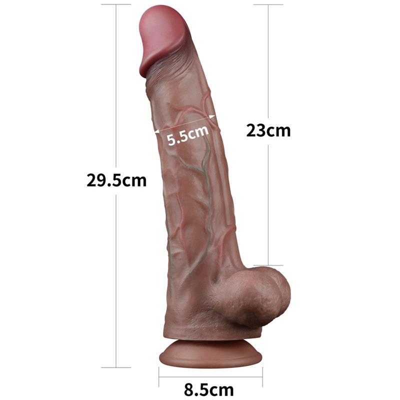 Dual Layered Platinum Silicone Dildo 115