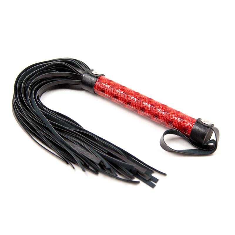 Flogger Diamond Pattern and Metal Hardware 39 cm Red