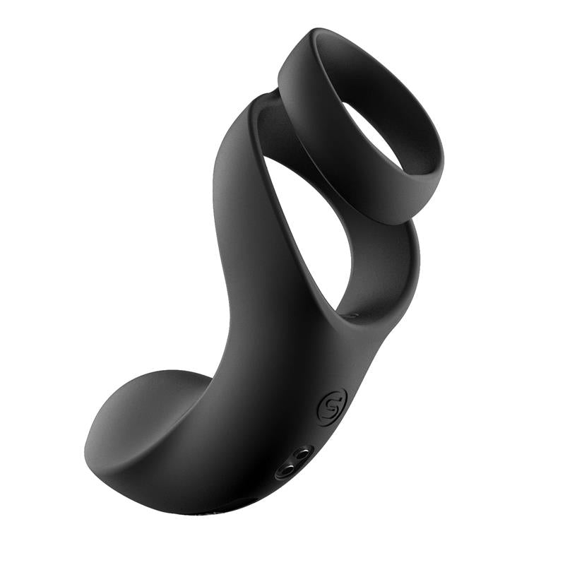 Benedict Double Ring and Perineum Stimulator Black