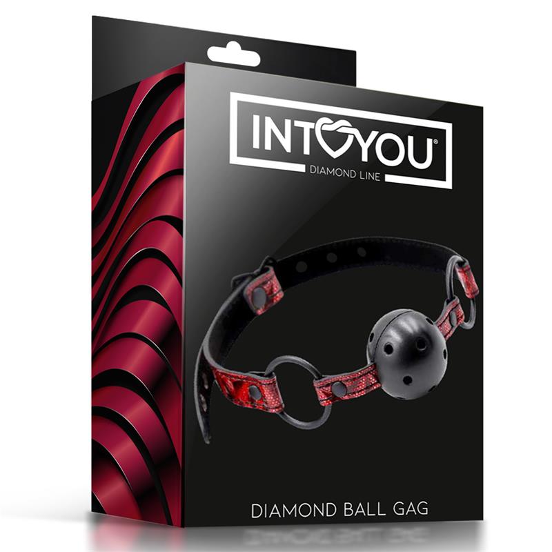 Breathable Gag Ball Diamond Vegan Leather