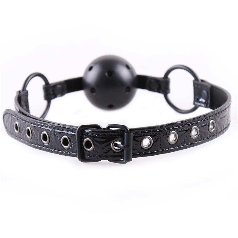 Breathable Gag Ball Sapphire Vegan Leather