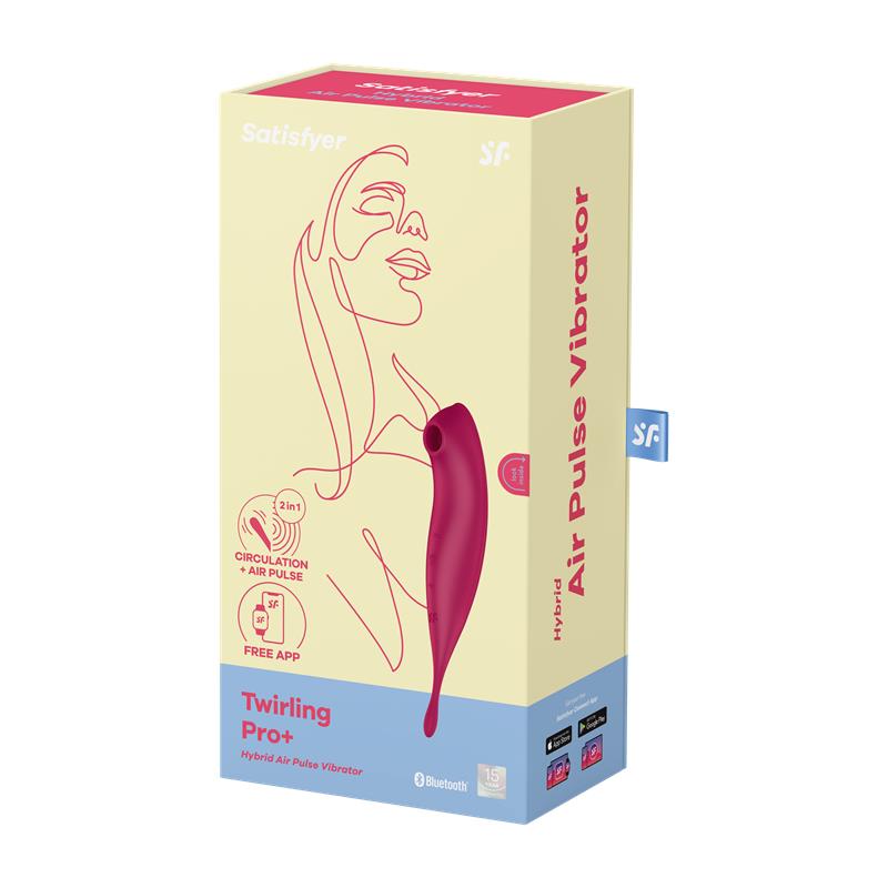 Twirling Pro Clitoris Sucker and Vibe APP Satisfyer Connect Dark Red