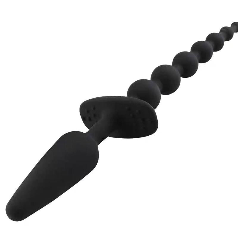 Butt Plug and Anal Chain Silicone Black