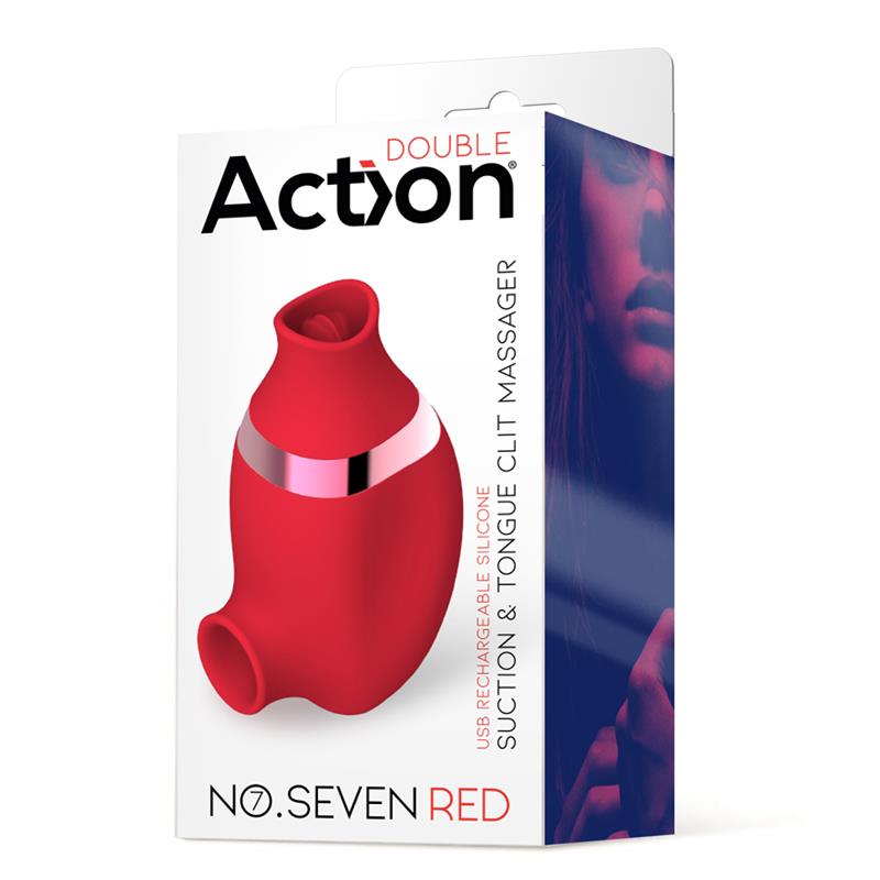 No Seven 2 in 1 Clitoris and Tongue Massager Red