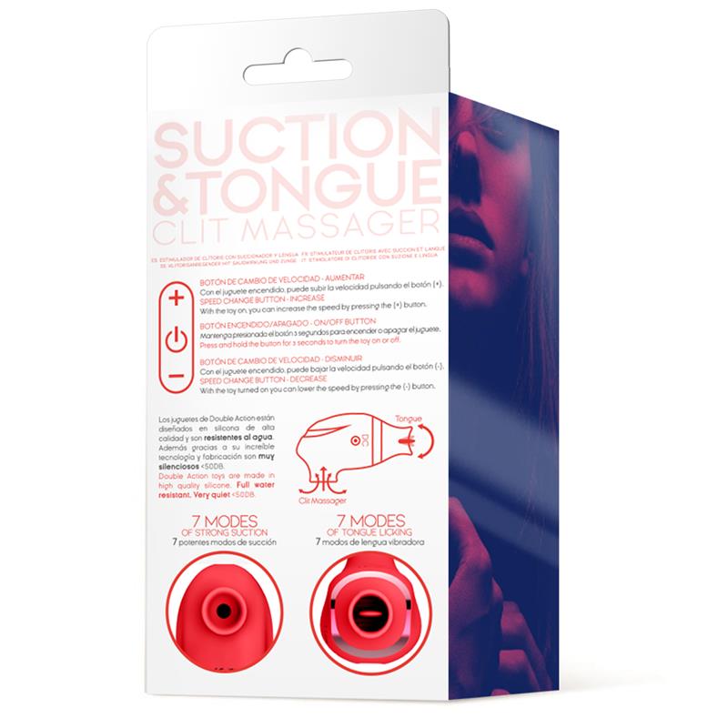 No Seven 2 in 1 Clitoris and Tongue Massager Red