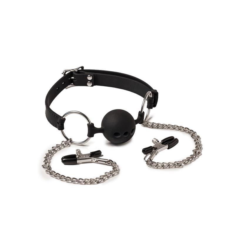 Breathable Mouthgag and Nipple Clamps