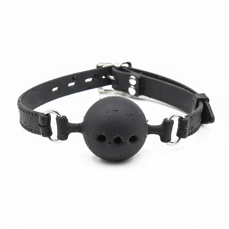 Silicone Breathable Ball Gag Adjustable 4 cm Size S Black