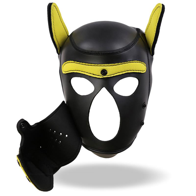 Hound Neoprene Dog Hound Removable Muzzle Black Yellow One Size