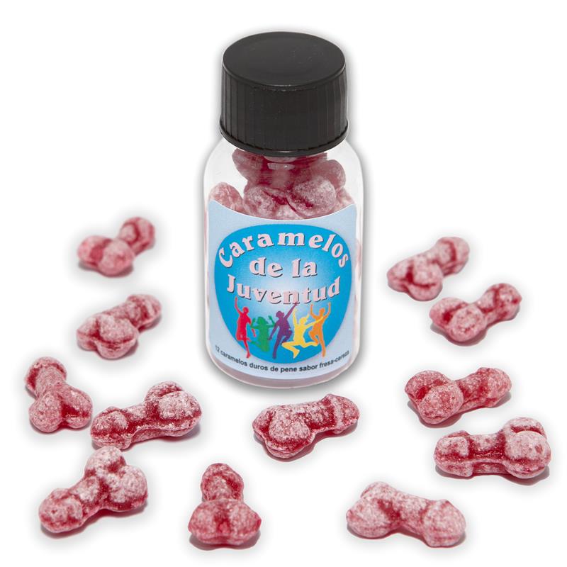 Jar of 12 Candies Penis Shape Fruit Flavor