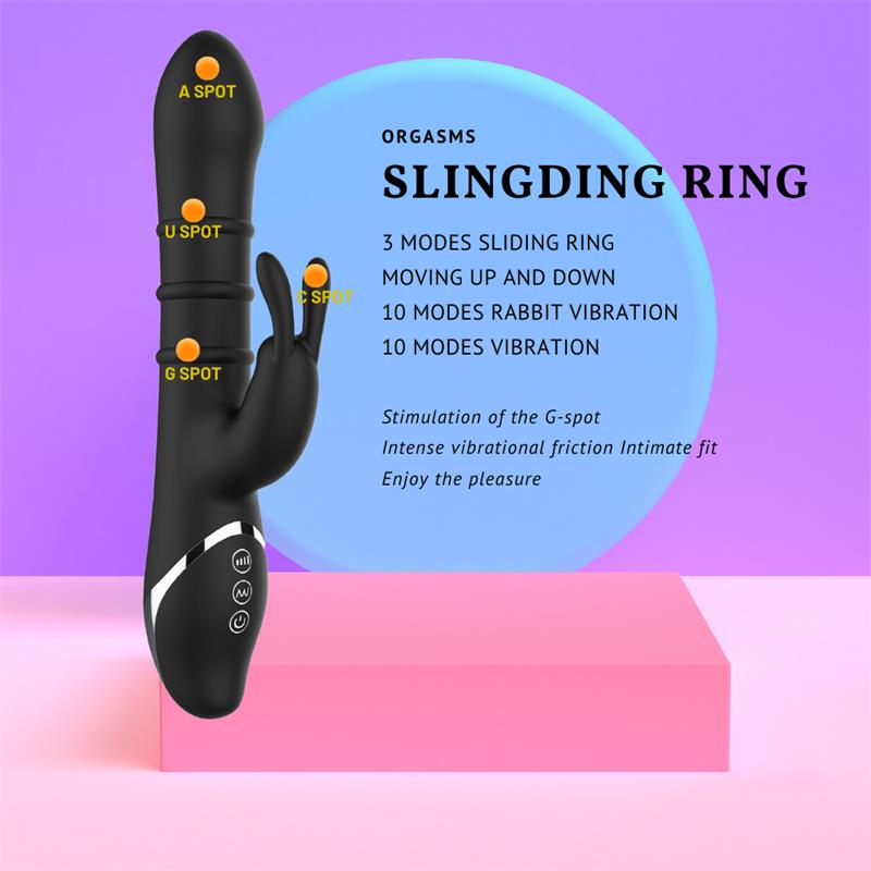 Reipo Vibrator with Up and Down Sliding Rings