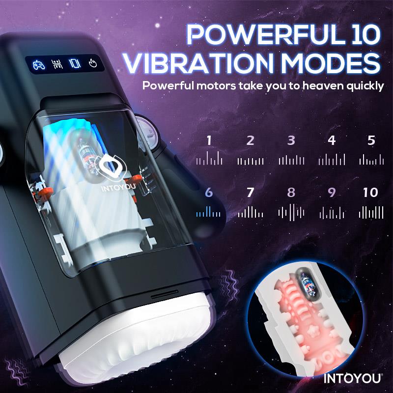 Elon Intelligent Masturbator with Up and Down Movement Vibration Heat and Phone Holder