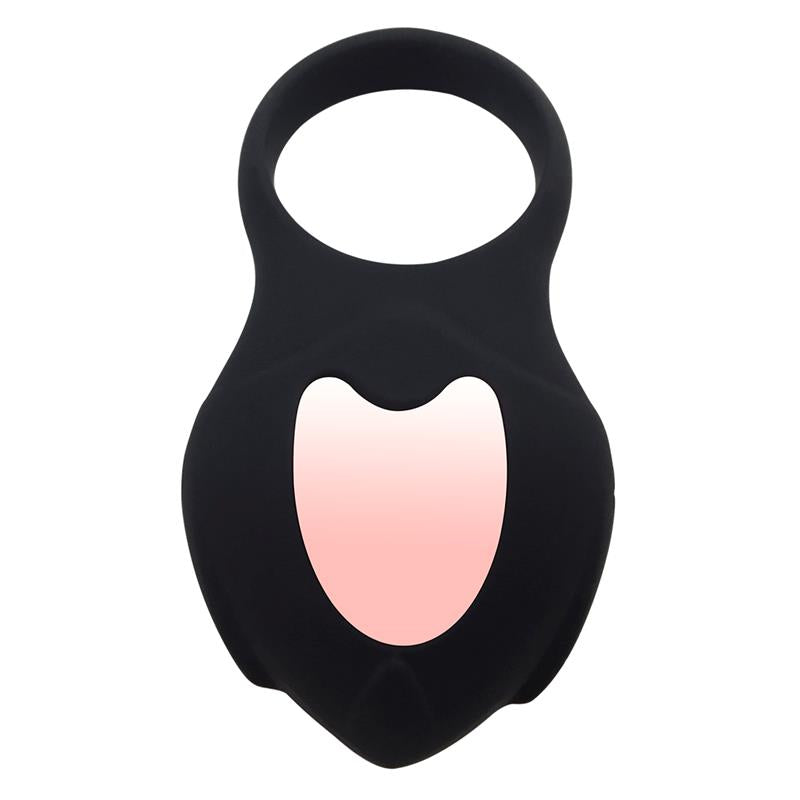 Darkblack Vibrating Ring with Led Remote Control USB Silicone