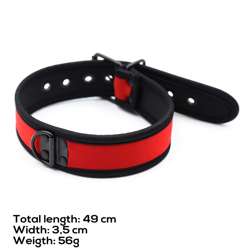 Neoprene Puppy Collar Adjustable Red