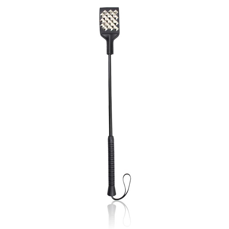 Square riding crop with silver studs 53 cm