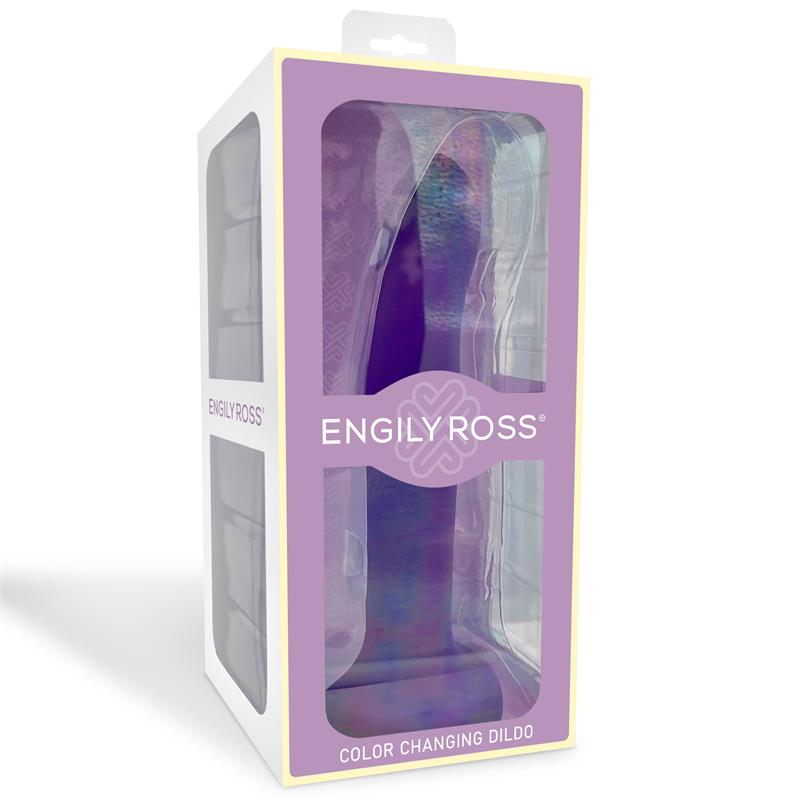 Color Changing Dildo Purple to Pink Size L 21 cm