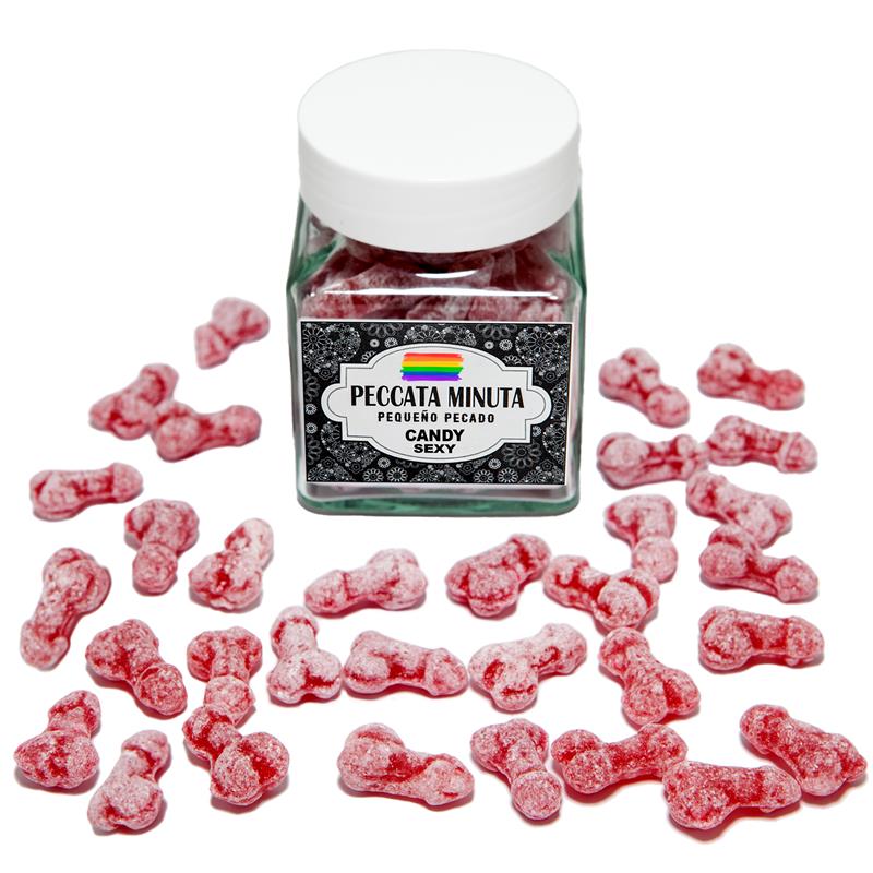 40 Penis Shaped Candies Jar Strawberry Cherry Flavor LGTB