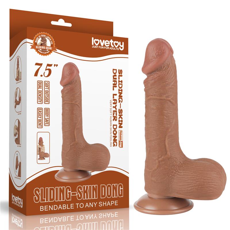 Dildo Sliding Skin 75 Brown