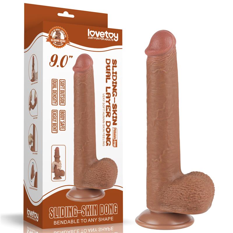 Dildo Sliding Skin 9 Brown