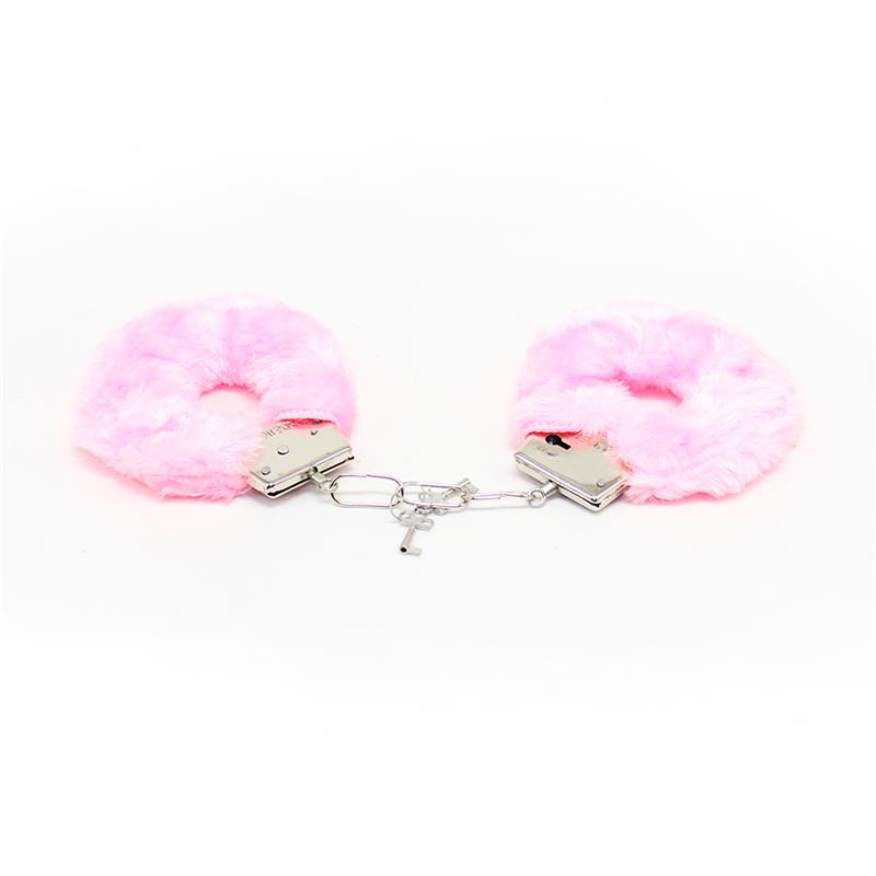 Furry Metal Handcuffs Pink